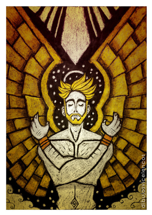 Golden AngelArtwork made using wax and ink. Tweaked digitally.