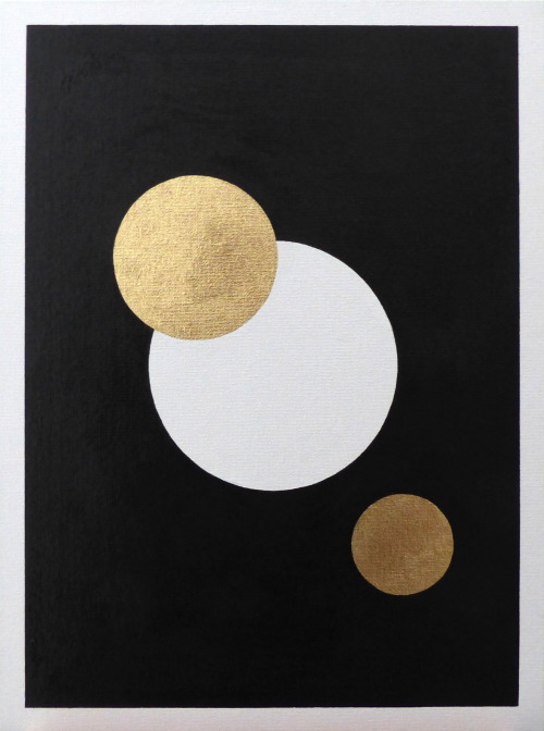 “Les Messages” Series - N°7, N°8. - “The Flare”. Ink, Gold Foil, Acrylic.