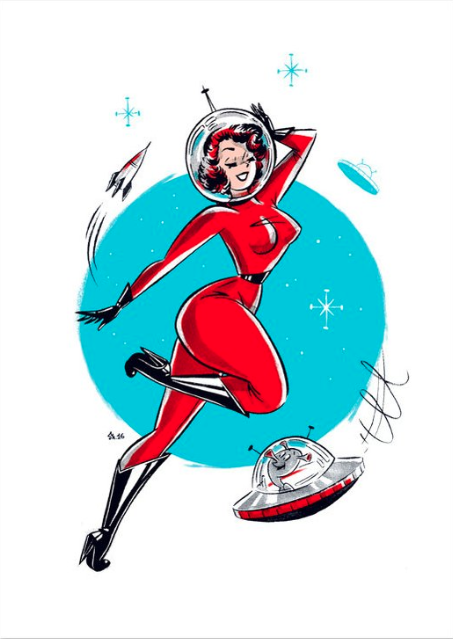 Porn photo snootyfoxfashion:  Retro Pinup Girl Art Prints