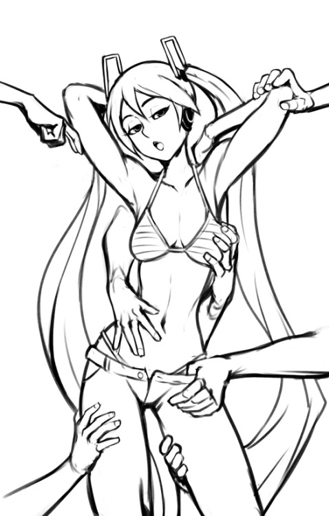 Porn Pics xizrax:sketch commission of  Miku ;9