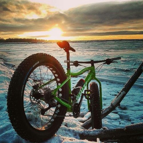 egrk: #fatbike #mtb #sunrise #winter by -jk_fatbike- #flickstackr Instagram: www.instagram.c
