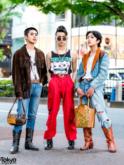 Tokyo-Fashion:  16-Year-Old Japanese Students Haruki, Billimayu, And Hiroto On The