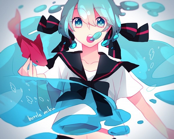 fifty-shades-of-vocaloid:  Bottle Miku~ featuring Bottle Rin &amp; Bottle Len