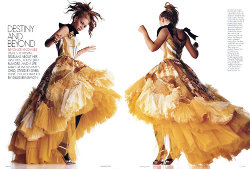 femmequeens:Beyoncé wearing Haute Couture from the Spring/Summer 2003 season photographed by Gilles 