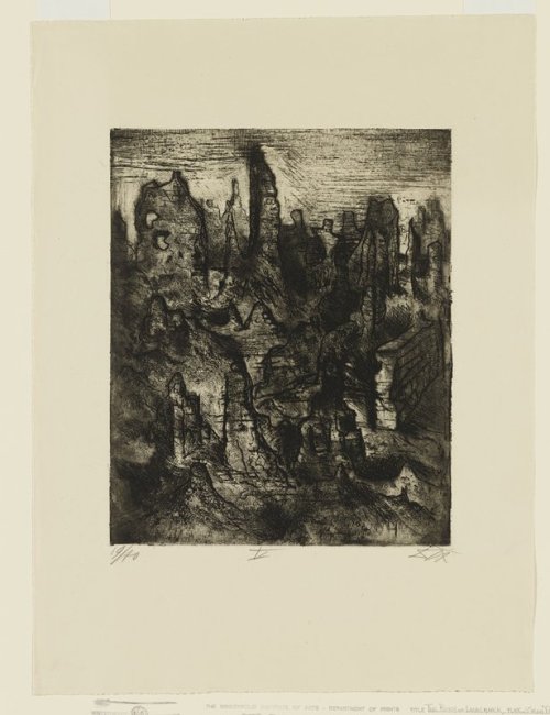 Die Trümmer von Langemarck (The Ruins of Langemarck), plate 25 from Der Krieg (The War), Otto D