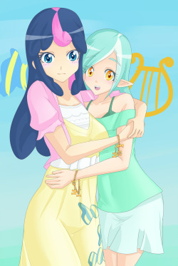 jonfawkes-art:  Friends forever! Just a fun little thing, because I like drawing Lyra and Bon Bon. Though, this is only the second time I’ve drawn Bon Bon ever.  reblog for morning crowd