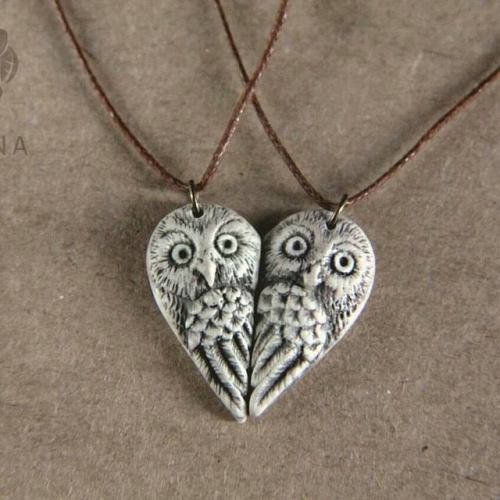 One of the bestsellers in my #etsy shop: Personalized Owl pair necklace, order before mid-November t