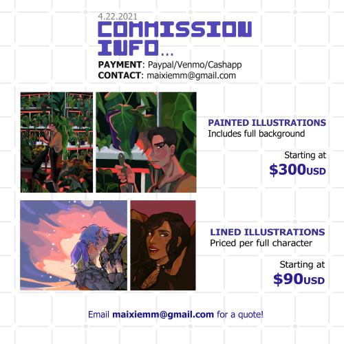 detailed page on my blog for commissionsi’m trying to reach $500 in commissions for may to cover cos
