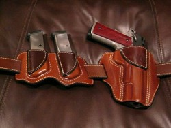 rollerman1:  1911 &amp; mags in custom leather holster 