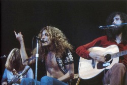 soundsof71:  John Paul Jones, Robert Plant, Jimmy Page: Led Zeppelin acoustic trio, ZEPtember 3, 1971, Madison Square Garden. 