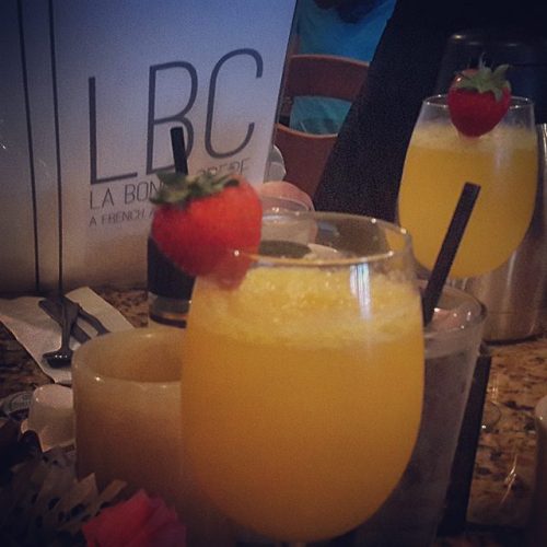 #mimosas #lasolas #orange #champagne #strawberries #labonnecrepe #fortlauderdale #florida