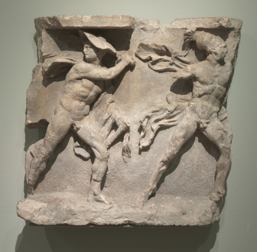 cma-greek-roman-art:Relief of Hermes and Ares, 200, Cleveland Museum of Art: Greek and Roman ArtA fi