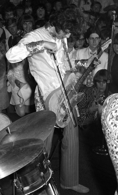 watersslut:givemepage: Jimmy Page with The Yardbirds, at an Ann Arbor teen club known as The Fifth Dimension, December 27, 1966. Photo: Thomas Copi   jim-page  THE RELEVANCE