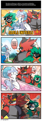 pokepoke-mo:  [ Let’s have fun in Alola region guys!So, I would like do more comics of the new initials… Because I fall in love with them ♥(✿ฺ´∀`✿ฺ)ﾉ ! ! !New adventures is waiting for us coming soon! ]      lol XD