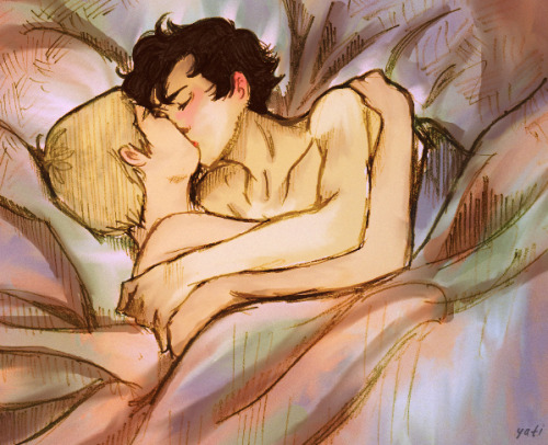 darlingbenny: For this letsdrawsherlock challenge Based on In Bed: The Kiss by H