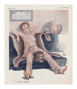 Agracier:waiting For The Landlord - Illustration From A 1935 Issue Of ‘La Vie