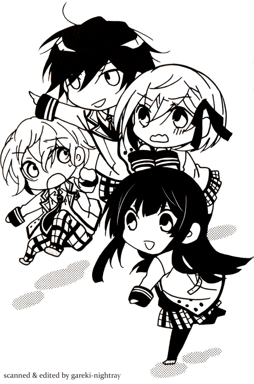 perfection-gimmick: Transparent chibi Shuuen dead kids wwwww Illustration is from the manga vol.4, s