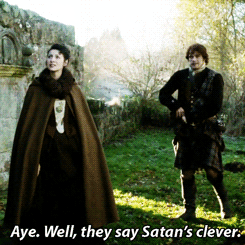 fponthedl:  Jamie &amp; Claire at the Black Kirk - 1x03 The Way Out  