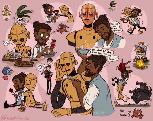 Made a whole page of a pair I like from don’t starve together! Wx being taught to enjoy organi