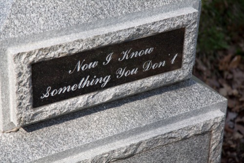 sixpenceee:  "Now I know something you don’t", Mt Hope Cemetery, Rochester NY