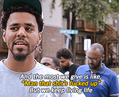 teamcole:J. Cole mourns Mike Brown Memorial in Ferguson