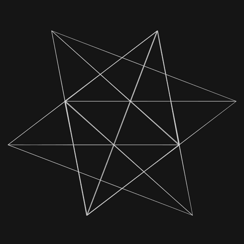Rotation of a SMALL STELLATED DODECAHEDRON (wire-frame, orthographic projection, full-res)