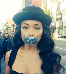 ikonicgif:  Logan Browning joins a peaceful demonstration march in Hollywood to bring attention to the Eric Garner murder 