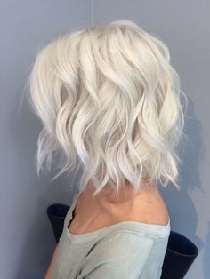 Hair Chalk Icy Platinum Blonde Hair In A Long Bob