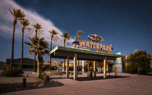 neonconflagrations: the abandoned Rock-A-Hoola Waterpark sits in the Mojave Desert. Recent attempts 