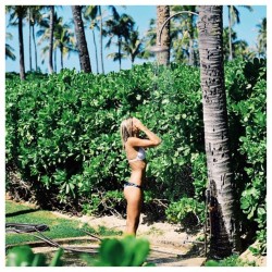 Ellie Enjoying An Outdoor Shower In #Hawaii Wearing Our Midnight Tropic Cheeky Bottoms