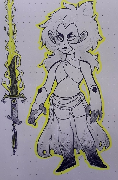 I’m going to try to start posting my work doodles This is my Dwarven fire/lava goddess, the pa