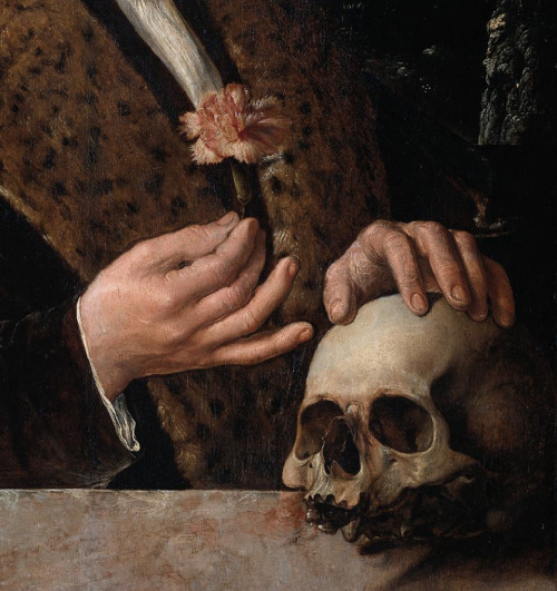 deathandmysticism:Dirck Jacobsz, Detail of Portrait of Pompeius Occo, 1534