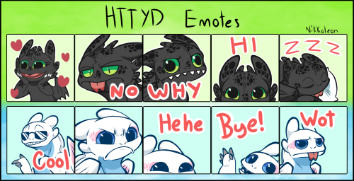 nikkodraws:HTTYD: Toothless and Light Fury emote setCreated for a new HTTYD discord server I’m worki