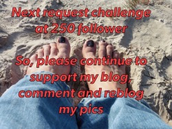 dreckigefuesse:  As I was ordered to fulfill one request out of all submissions to celebrate the first 💯-follower, I was just informed yesterday, that a very comparable challenge will be initiated once 250 follower are reached. It‘s still a long