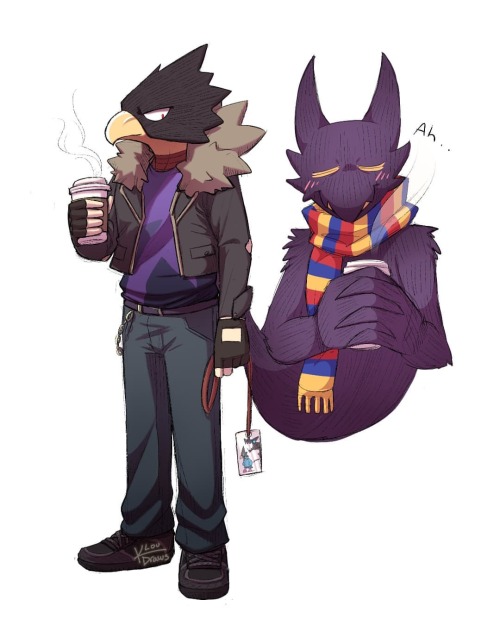 Dark Shadow and Tokoyami in an an outfit from one of my brothers OCs! (Also, thank you to a peep of 