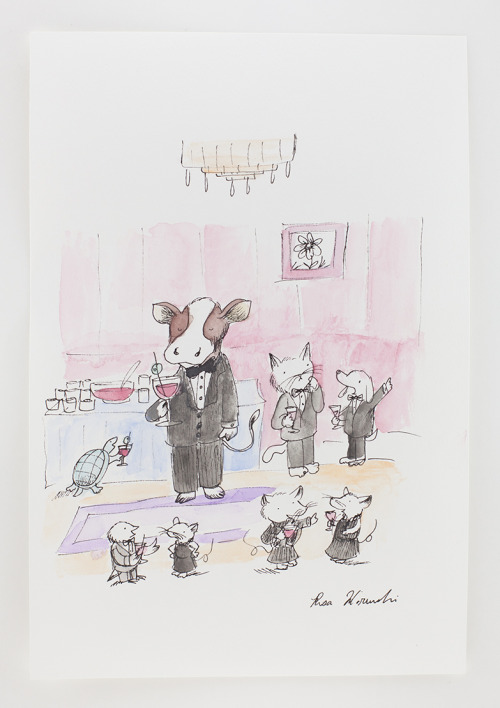 willdrawforgood:a cow at a respectable party