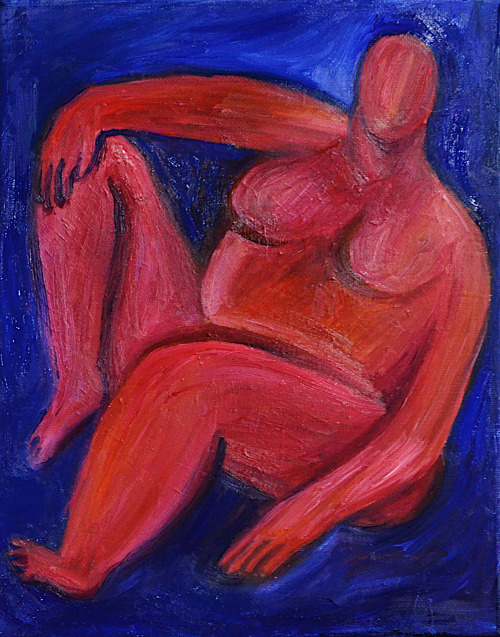 “Red Nude” Oil on Canvas, 8 x 10 in, Sept 2021.