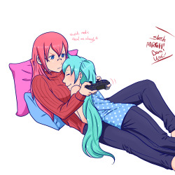 Silent-Shanin:  Luka Was Only Allowed To Use Miku’s Pillow If She Could Use Luka
