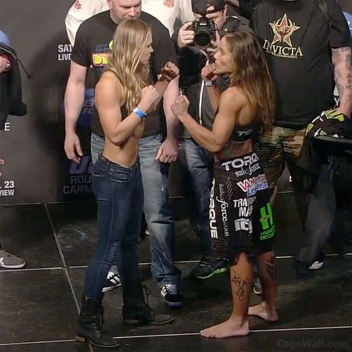 cagewall:  (via UFC 157: Rousey vs. Carmouche – Weigh-In Results, Photos and Video