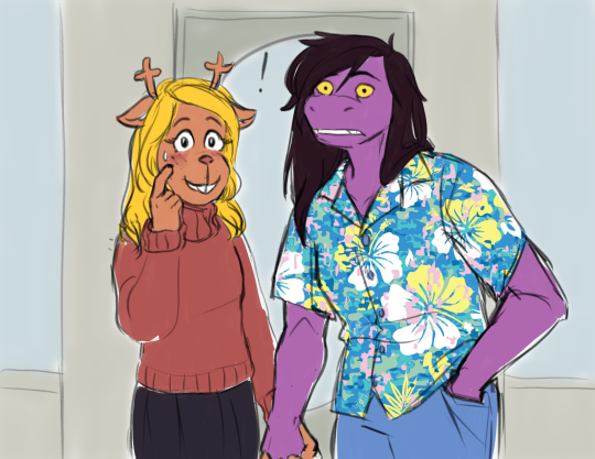 boops-boops-boops:idlyingabout:carlyraejepsans:currently obsessed with the mental image of susie finally taking noelle out on their first date only to step into the diner and see sans on a date with toriel wearing the exact same hawaiian shirt she’s