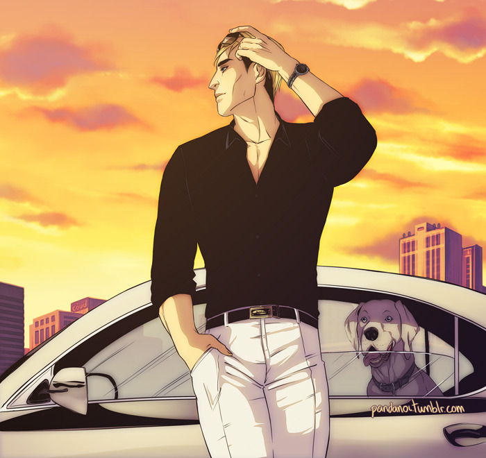 pandanoi:  More from our business!au eruri.Prompt was Erwin wearing a black shirt