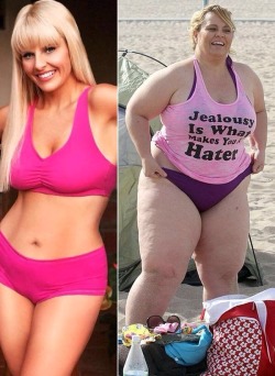 iwanttobeafeedee:  The best before and after pic I have ever seen #fat #fatter #fattening #weightgain #feedee #feeder #feederism #feedist   Fuck she is so hot now