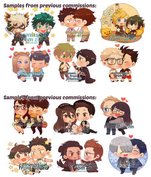 Reblog really appreciated!Hello, I’m opening chibi commission. Can add more characters, I will do so