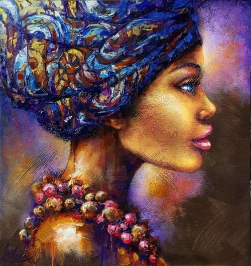 Portrait of African Woman by  LaptevaPainter aka  Viktorija Lapteva