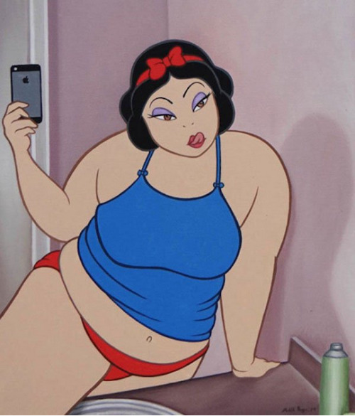 collegehumor:  Snow White Really Let Herself Go in 2014 Mirror, mirror on the wall who’s the fairest of them all? *mirror shatters* This is what happens when Snow White trades in poisonious apples for Big Macs and starts hanging out with Selfie, Lazy,
