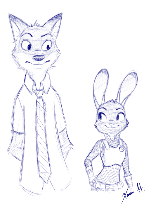 tomoyox3511:  zootopia quick sketch! i love this movie!!! 
