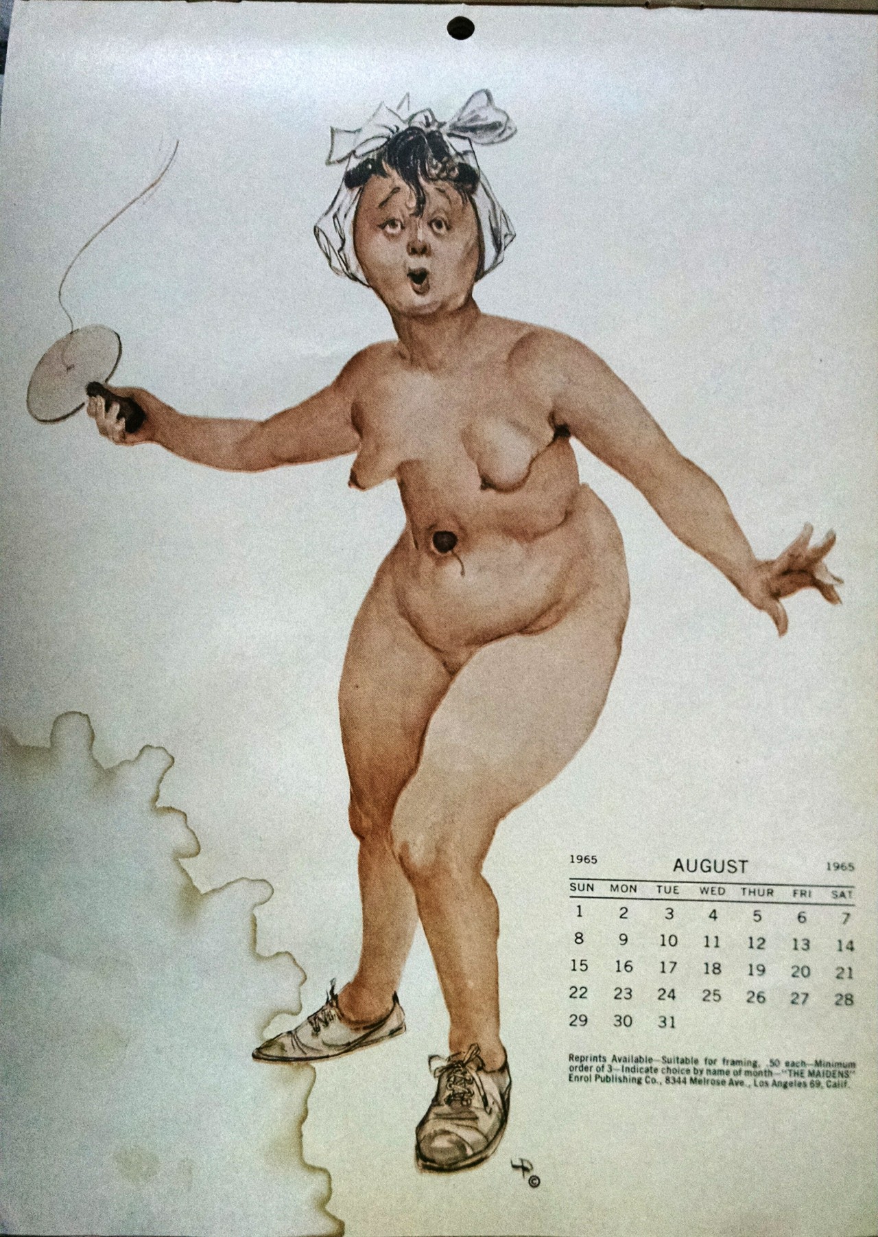 The not-to-be-missed Miss August from: &ldquo;The Maidens 1965 Calendar: A portfolio