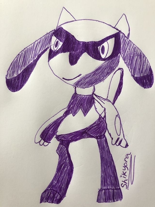Shikyora’s Drawings — Riolu / Rioru ( リオル ). Pokémon. Dessin que j’ai...