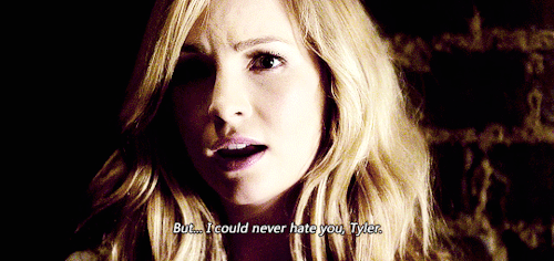 Caroline: Why didn’t you say good-bye? You just left.Tyler: You want to talk about this now?Ca