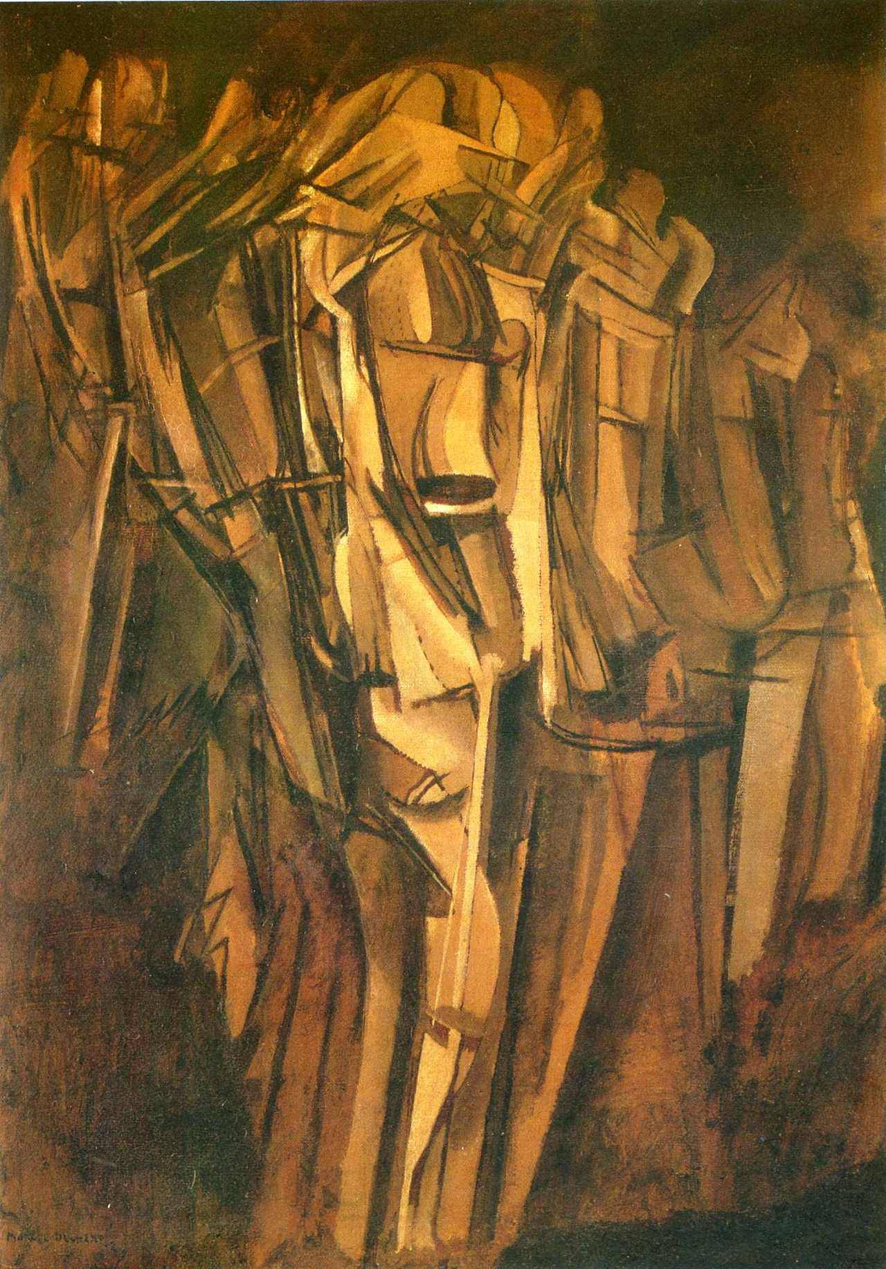 artist-duchamp: Sad young man in a train, 1911, Marcel DuchampSize: 73x100 cmMedium: